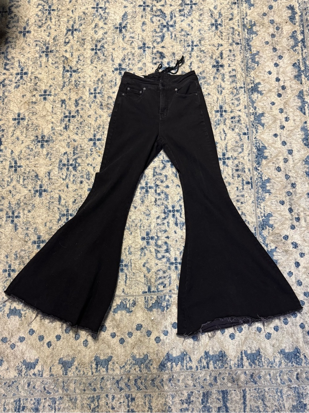 Free People Black High-Waist Flare Jeans